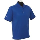 Callaway Men's Solid Polo Short Sleeve Shirt (Dresden Blue, X-Large)