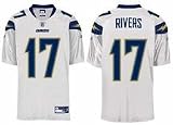 Philip Rivers San Diego Chargers #17 Authentic Reebok NFL Football Jersey - New 2007 Design (White)