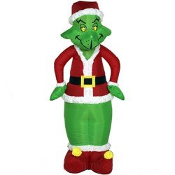 4FT - Gemmy Airblown Inflatable The Christmas Grinch as Santa