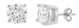 Sterling Silver Rhodium Plated 9x9mm Round Luxe Cubic Zirconia Stud Earrings