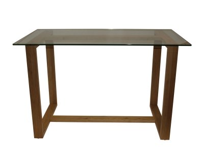 Franklin Oak & Clear Glass Home Office Desk