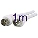 TV Freeview RF Aerial Male to Female Coaxial Extension White Cable 1m