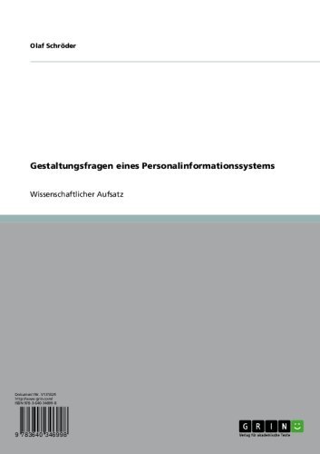 Gestaltungsfragen eines Personalinformationssystems (German Edition)