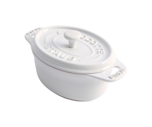 Staub 40510-458-0 Keramik Mini Cocotte oval, Durchmesser 11 cm, 1 St&uuml;ck, weiss