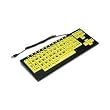 Large Print Keyboard - CCT VisionBoard2 Large Keys and Large Print Letters Keyboard - Wired USB Plug - Black Letters on Yellow Keys