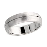 LOW DOME WEDDING RING IN WHITE GOLD - CLASSIC