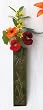 Antiqued Green Brass and Glass Dragonfly Wall Vase