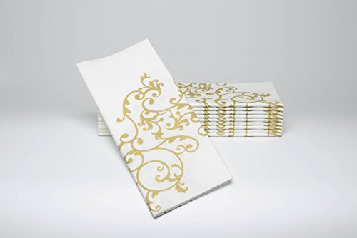 Simulinen dinner napkins - gold & white - decorative cloth li…