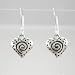 Little Heart Shaped Dangle Earrings with Whirlwind Designs in Sterling Silver, #9219