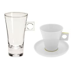 Nescaf� Dolce Gusto Vorteils-Set, Latte Macchiato Glas + Cappuccino Tasse mit Untertasse