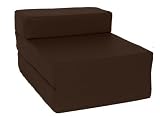 Gilda ® XL Single Chair Bed / Futon 180cm - Brown Faux Leather
