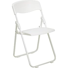 Heavy Duty White Plastic Folding Chair [RUT-I-WHITE-GG]