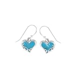Boma Sterling Silver Turquoise Heart Earrings