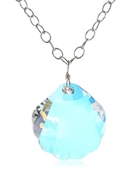 Sterling Silver Chain with Swarovski Elements Shell Pendant Necklace, 24"