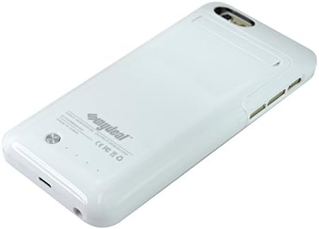 Portable Battery Backup Extended Battery Charger Case Cover For Iphone 6 (4.7 inches) + Pop-out View Kickstand + On/Off Button LED Battery Level Indicator + Slim Fit Slider Design + Sunydeal Brand (White)