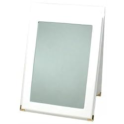 Jewelry Mirror Display Folding White Leather Showcase