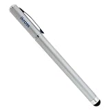 Ikross Universal Silver Stainless Steel Touch Screen Stylus with Ball Pen - Retail Packaging