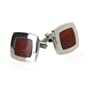 Bold Cherry Wood Stainless Steel Cufflinks with Gift Box
