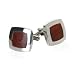 Bold Cherry Wood Stainless Steel Cufflinks with Presentation Box