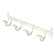 Vintage Style Ecru Painted Metal Coat or Towel Hooks with 4 Hooks (Wall Mount)