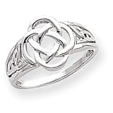 14k White Gold Ladies Celtic Knot Ring - Size 7 - JewelryWeb