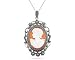 Cameo MOM Pendant in White Gold