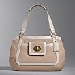 Coach Leather Cricket Satchel Bag Tote 13601 Putty White