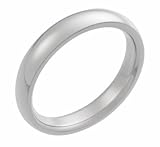 Palladium Domed Heavy Weight Comfort Fit Wedding Band with Polished Finish, 4mm wide
