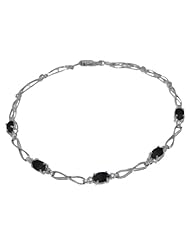 14k Gold Tennis Bracelet with Genuine Sapphires & Diamonds