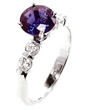 Sapphire and Diamond Engagement Ring or Stacking Ring, 14k White Gold, Ring Size 6 (T.w 1.55)