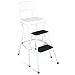 Cosco 11-18WHT Retro Chair/Step Stool, White