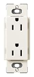 Lutron SCR-15-BI Satin Colors 15A Electrical Socket Duplex Receptacle, Biscuit