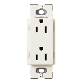 Lutron SCR-15-BI Satin Colors 15A Electrical Socket Duplex Receptacle, Biscuit by Lutron