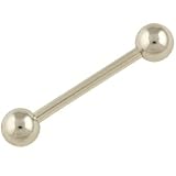 Stainless Steel Externally Threaded Straight Barbell: 14g 3/4