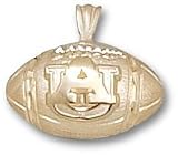 Auburn Tigers AU Football Pendant - 14KT Gold Jewelry