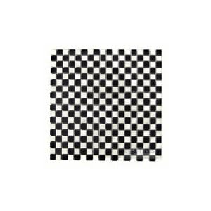 WHITE CARRERA and BLACK MARBLE 5 8 x 5 8 SQUARE MOSAIC MIX