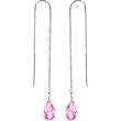 HandcraftedSilver 925 Rose TEARDROP Threader Earrings MADE WITH SWAROVSKI ELEMENTS