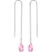 HandcraftedSilver 925 Rose TEARDROP Threader Earrings MADE WITH SWAROVSKI ELEMENTS