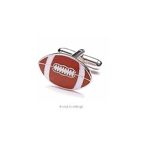 Football Themed Executive Cufflinks w Jewelry Box