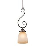 Mont-Blanc-AZ - 1 Light Mini Pendant Lighting Fixture - Aztec Bronze - Brushed Cognac Glass - B2607