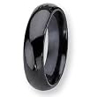 Black Plated Domed Titanium Ring (6.0 mm) With Wood Box - Sizes 8-12