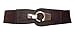 eVogues Plus size Brushed Silver Eyelet Locking Elastic Fashion Belt Brown - One Size Plus