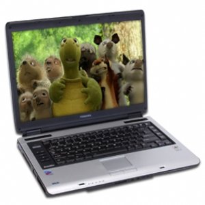 Toshiba Satellite A105-S4034 - Core Solo T1350 / 1.86 GHz - Centrino - RAM 1 GB - HDD 100 GB - DVD?RW (?R DL) / DVD-RAM - GMA 950 - WLAN : 802.11a/b/g - Win XP MCE 2005 - 15.4" Widescreen TFT 1280 x 800 ( WXGA ) - mist gray