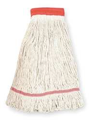 Tough Guy 1TYR2 Wet Mop, Large, White, Looped End