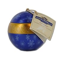 Ghirardelli Chocolate Blue Christmas Ornament Ball Gift Tin with SQUARES Chocolates, 4.25 oz.