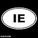 IE - Ireland - Country Code Vinyl Decal Sticker | Vinyl Color: White