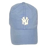 NEW YORK YANKEES GARMENT WASHED BABY BLUE HAT CAP ADJ