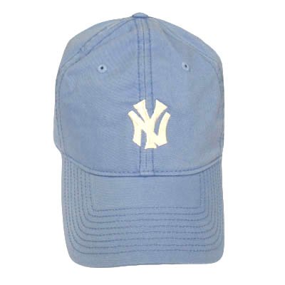 NEW YORK YANKEES GARMENT WASHED BABY BLUE HAT CAP ADJ