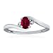 JULY Birthstone Ring 10K White Gold Ruby Ring