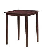 Solid Wood Pub Table with Shaker Style Legs in Dark Walnut Finish